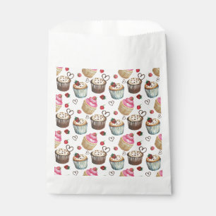 Watercolor cupcakes favour bag