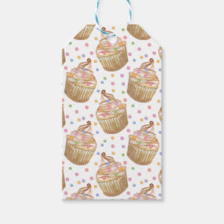 Watercolor cupcakes gift tags