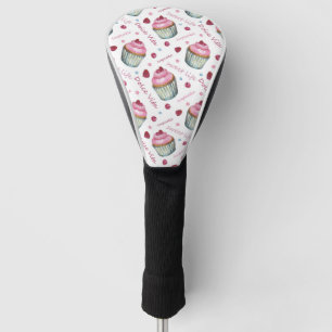 Watercolor cupcakes golf head cover
