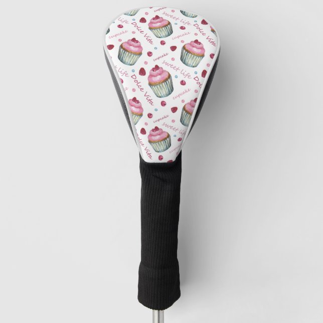 Watercolor cupcakes golf head cover (Front)