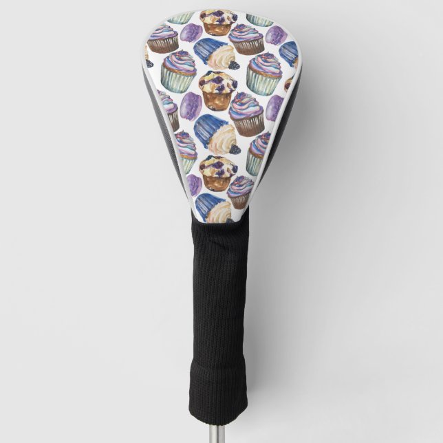 Watercolor cupcakes golf head cover (Front)