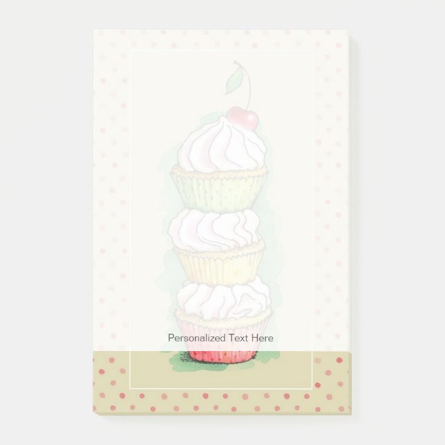 Watercolor cupcakes. Kitchen illustration. Post-it Notes (Front)