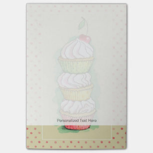 Watercolor cupcakes. Kitchen illustration. Post-it Notes