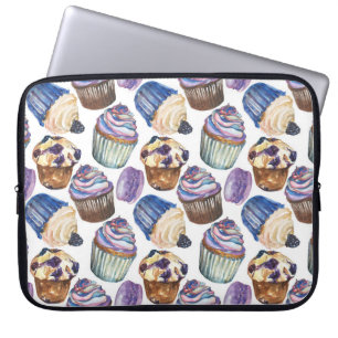Watercolor cupcakes laptop sleeve