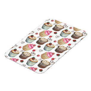 Watercolor cupcakes magnet
