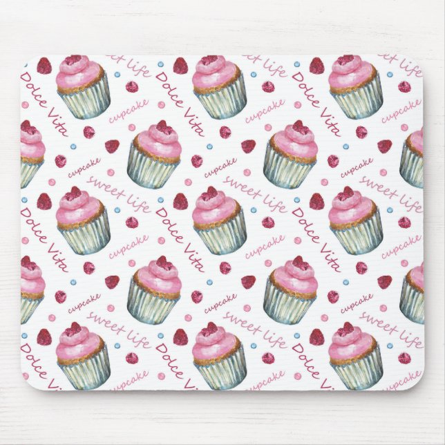 Watercolor cupcakes mouse pad (Front)