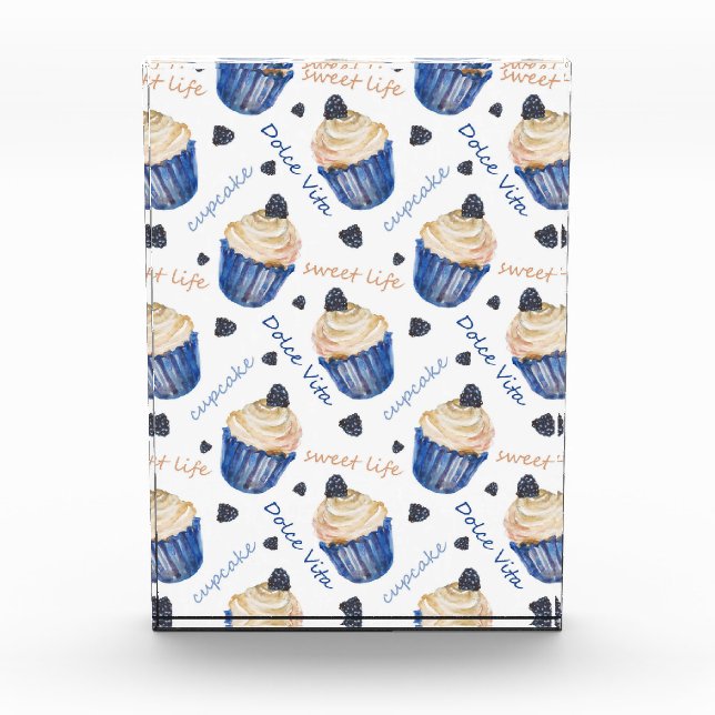 Watercolor cupcakes photo block (Front)