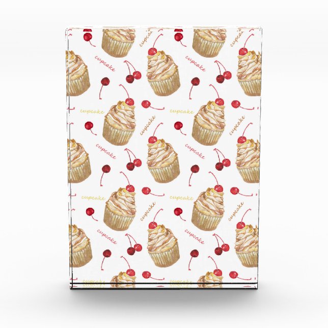 Watercolor cupcakes photo block (Front)