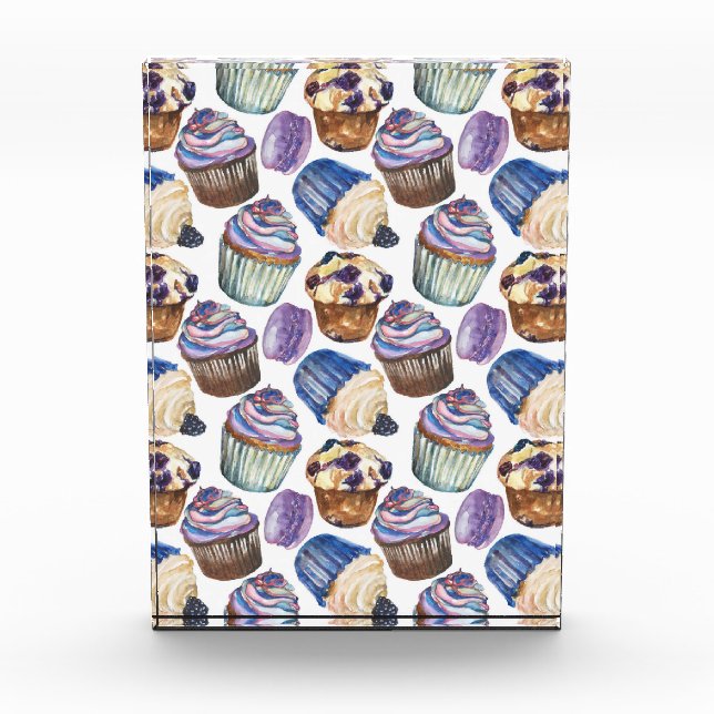 Watercolor cupcakes photo block (Front)
