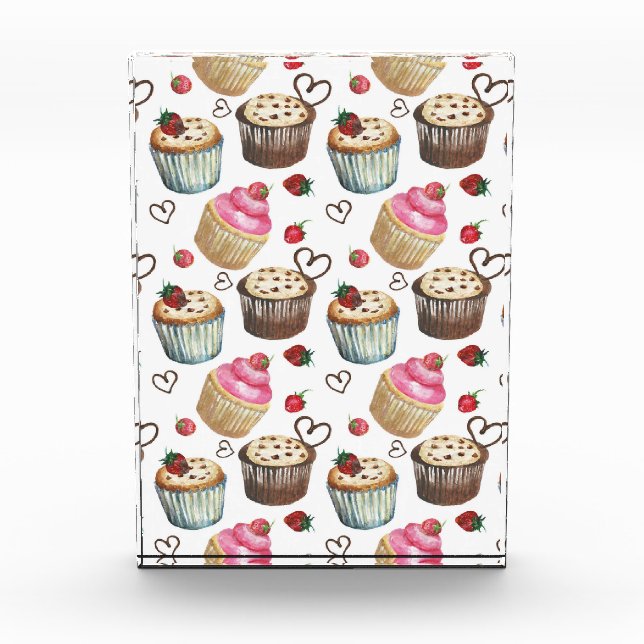 Watercolor cupcakes photo block (Front)