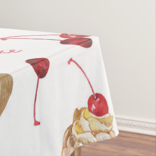 Watercolor cupcakes tablecloth