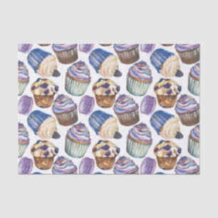 Watercolor cupcakes tissue paper