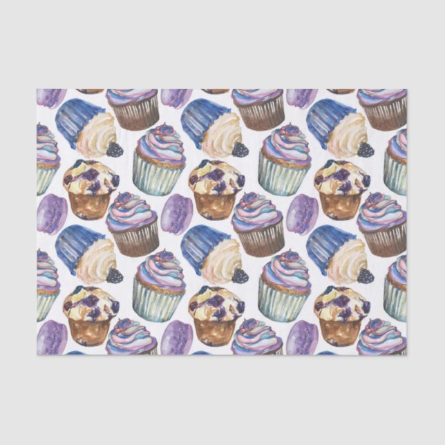 Watercolor cupcakes tissue paper (Front)