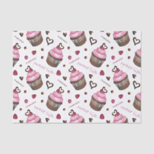 Watercolor cupcakes tissue paper