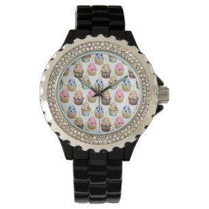Watercolor cupcakes watch