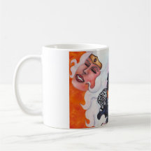 Watercolor cupid riding cat Mother Goddess dream A