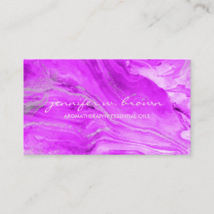 watercolor Custom Essential Oils pink marble Business Card