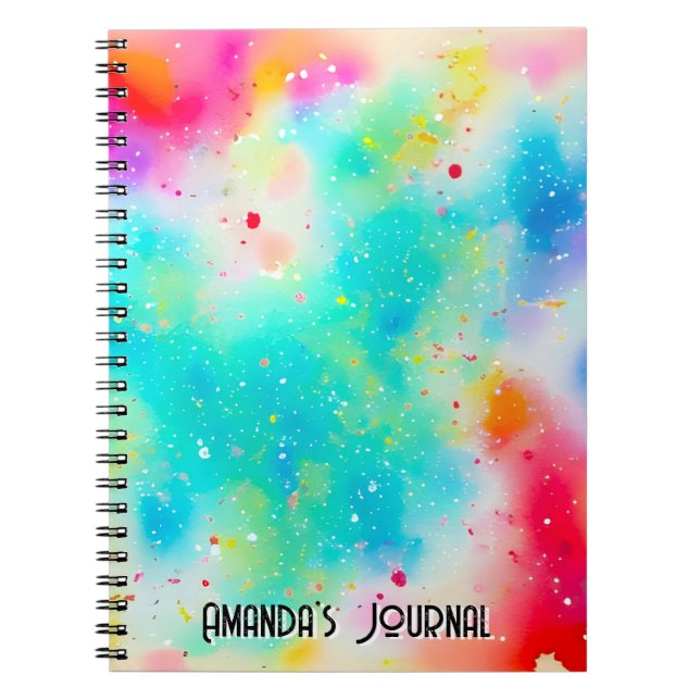Watercolor Custom Name Notebook (Front)