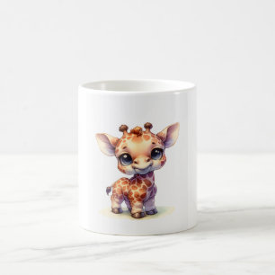 Watercolor cute baby giraffe coffee mug