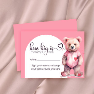 Watercolor cute bear how big is mommy's belly enclosure card