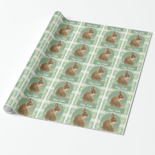Watercolor Cute Bunny Rabbit Happy Easter Wrapping Paper