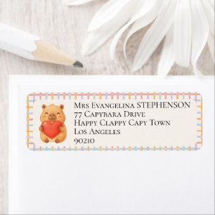 Watercolor Cute Capy Capybara Baby Shower Return
