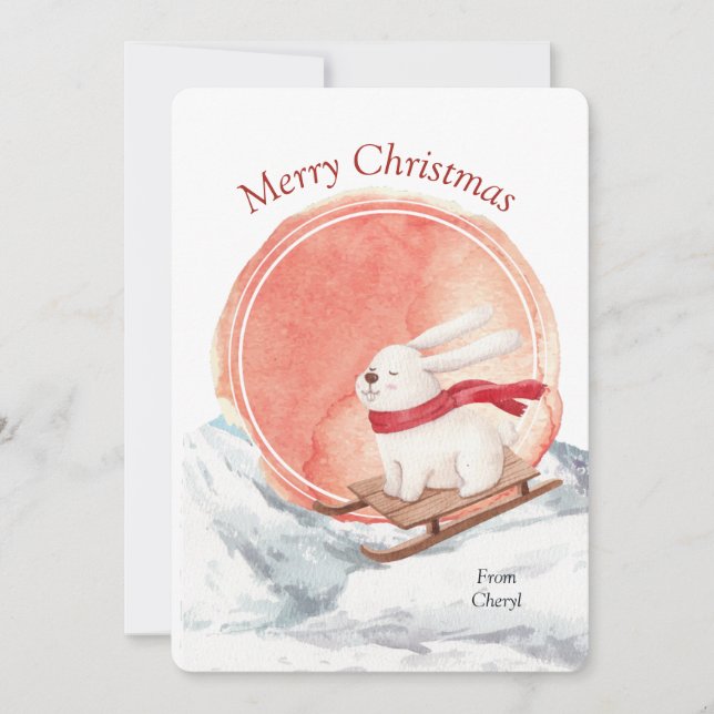 Watercolor Cute Christmas Card (Front)