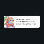 Watercolor cute Christmas snowman. Winter holiday<br><div class="desc">Christmas address label with watercolor cute snowman for winter holiday.</div>