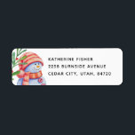 Watercolor cute Christmas snowman. Winter holiday<br><div class="desc">Christmas address label with watercolor cute snowman for winter holiday.</div>