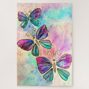 Watercolor - Cute Colourful Butterflies Jigsaw Puzzle
