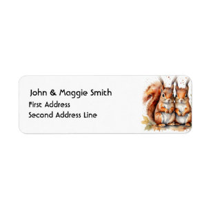 Watercolor Cute Cuddling Squirrel Couple Animal 
