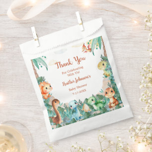 Watercolor Cute Dinosaur Boy Baby Shower Favour Bag