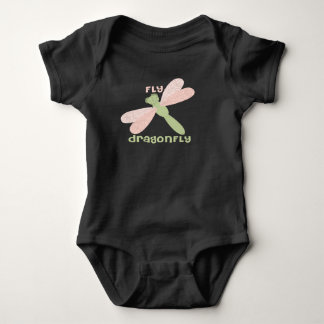 Watercolor cute dragonfly baby bodysuit