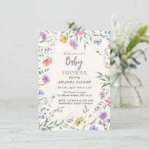 Watercolor Cute Floral Baby Shower iInvitaion Invitation