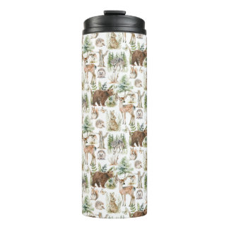 Watercolor Cute Forest Animals Thermal Tumbler