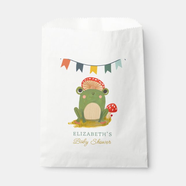Watercolor Cute Frog Baby Shower Favour Bag (Front)