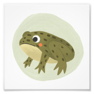 Watercolor Cute frog Photo Print