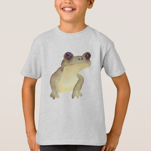 Watercolor Cute Frog T-Shirt (Front)
