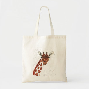 Watercolor Cute Giraffe animal Safari Jungle Art Tote Bag