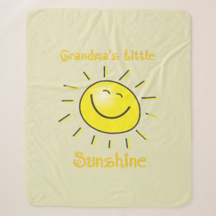 Watercolor Cute Grandma's Little Sunshine  Sherpa Blanket