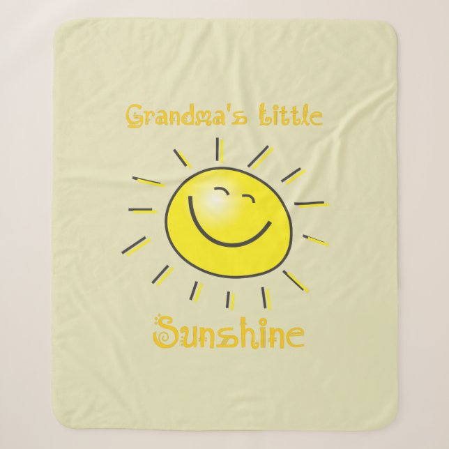 Watercolor Cute Grandma's Little Sunshine  Sherpa Blanket (Front)