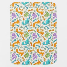 Watercolor Cute Happy Dinosaurs - Roar