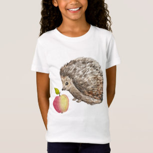 Watercolor cute hedgehog and apple T-Shirt