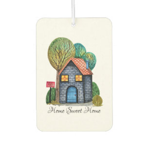 Watercolor Cute Home Sweet Home Art Air Freshener