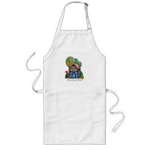 Watercolor Cute Home Sweet Home Art Long Apron