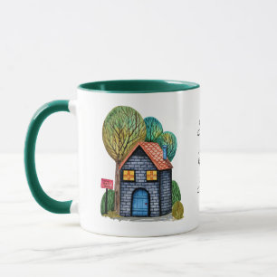 Watercolor Cute Home Sweet Home Art Mug