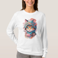 Watercolor Cute Hooded Ninja Cat