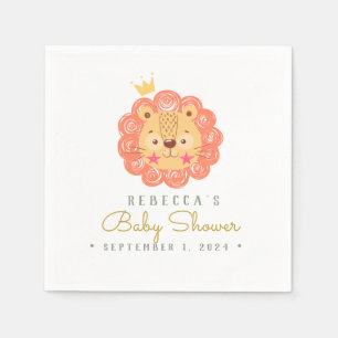 Watercolor Cute Lion Baby Shower Favor Bag Napkin