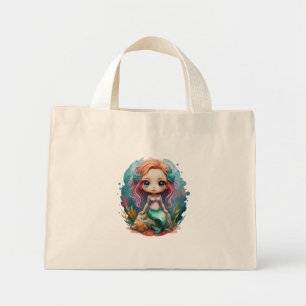 Watercolor cute mermaid Tiny Tote