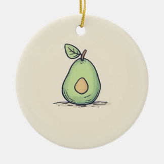 Watercolor Cute Pear  Ceramic Ornament